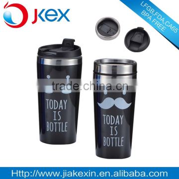 Double wall stainless steel 16oz coffee mug/travel mug with lid