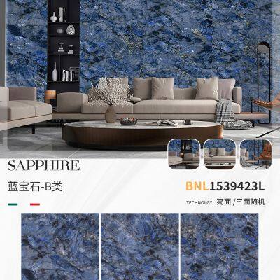 Blue Gemstone Sintered Stone Slabs Blue Jade Sintered Stone Manufacturer photo-3