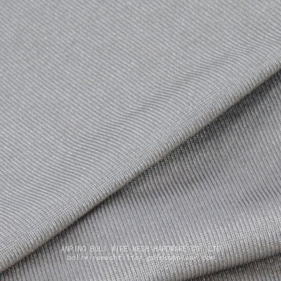 100% Silver Fiber Mesh Knitted Gauze Fabric EMF RFID Shielding Signal Radiation Protection Anti-Static Home Curtain Garments BOLI photo-5
