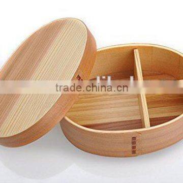 Round wooden tableware lunch box