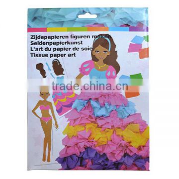 2015 Popular Tissue Paper Art- Princess Kit, DIY Paper Craft