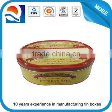 China manufacturer oval tin box for caviar food packaging