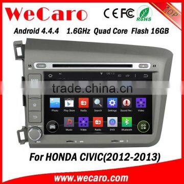 Wecaro factory oem high quality android 4.4.4 car radio gps for honda civic bluetooth tv 2012 2013