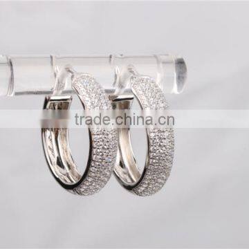 China Jewellery ss 925 Silver CZ Hoop Ring Type Earring Wholesale photo-2