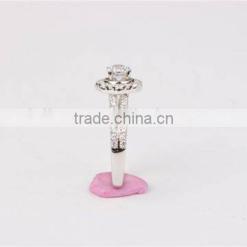 China Manufacturer Custom 925 Sterling Silver Wedding Ring Set Silver Chromium Plating photo-4