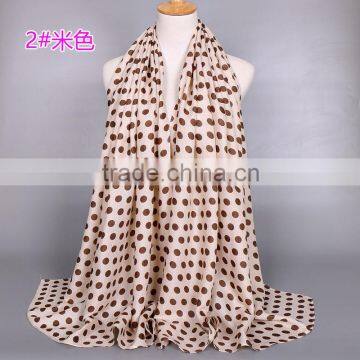 Bulk Selling Fashion Cute Cotton Viscose Wave Polka Dot Scarf Shawl
