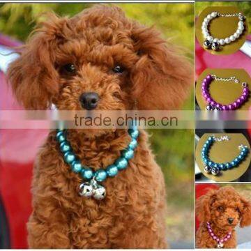 Dog pearls necklace collar charm pendant pet jewelry