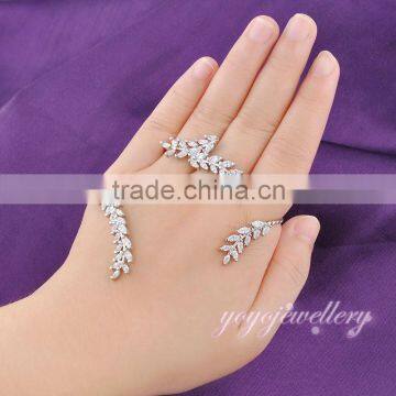 Simple model palm ziricon stone gold metal cuff bracelet blanks