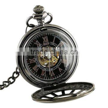 WP116-ESS Men Antique Skeleton Mechanical Pocket Watch Mens Chain Watch