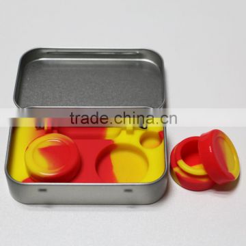 2pcs 5ml jars 10ml custom metal dab wax container with silicone inside