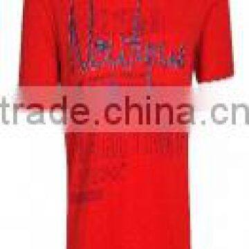 Red with brand logo printing fashion 100% cotton T shirt