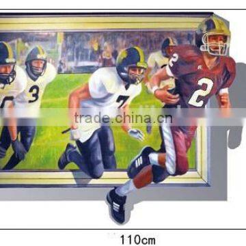 UV Printed 3D Sports Rugby Football Player Window Wall Sticker photo-3