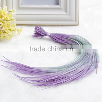 Alibbaba Cheap Colored Real Rooster Feahter Hair Extension, Grizzly Feather Hair Extension