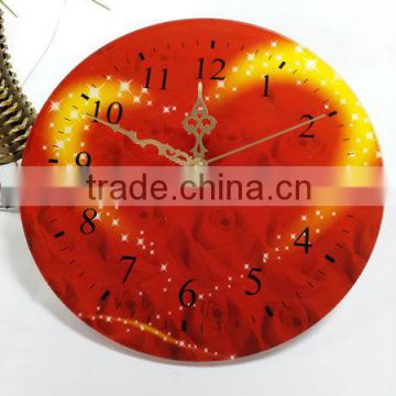 UV Oil 4C Printing Heart Decorative Acrylic Wall Clock