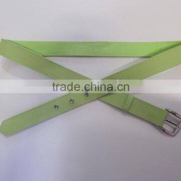 Shiny Finish Plain Yellow Color PU Belt --- E1412047 photo-2