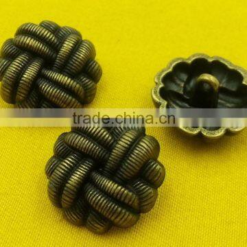 19mm Braided Finishing Fancy Metal Shank Button For Ladies Clothes -- MJ5414 photo-5
