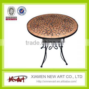 Hot Selling Garden Mosaic New Design Metal Table Patio Garden Outdoor Metal Mosaic Furniture