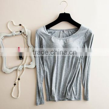 Modal BraT-Shirt Tank Top long sleeve wiith Cup SportsWear