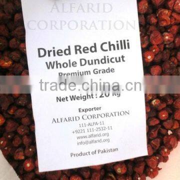 Dry Red Hot Peppers Stemless Without Aflatoxin From Pakistan