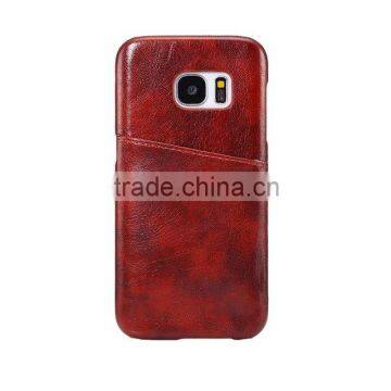Low Price High Quality Leather Rubber Back Case for Samsung S7 Edge Luxury Crazy Horse Grain Case With Card Slot SSZ MT-5536 photo-2