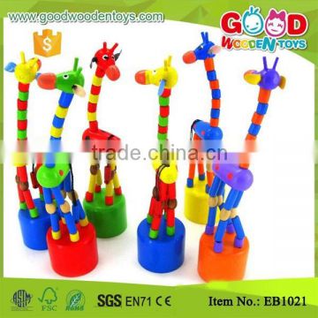 6Design Colorful Dancing Wooden material Kids Giraffe Toys