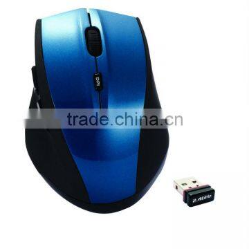 Ergonomic design 5D 2.4g wireless optical mouse with DPI switch function