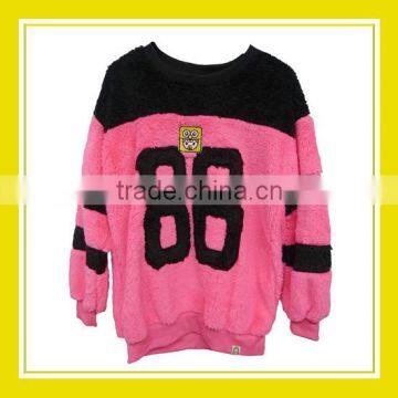 2016 Hot Sell Products Bros Baby Rinne 86 Printed Women Long Sleeve Pink Black Fluffy Sweater