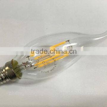 HOT SALE ! E14 LED candle bulb non-dimmable, high quality, clear glass, 2W / 4W