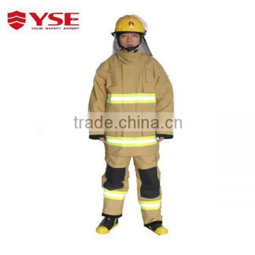 Fireman fire resistant suit in yellow color