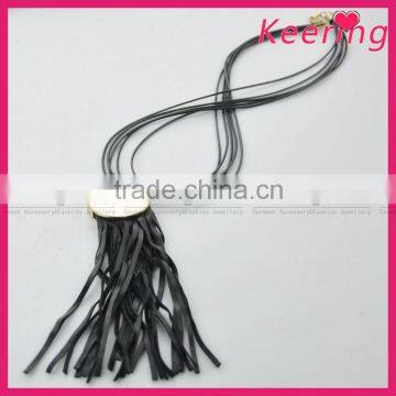 wholesale fringe leather tassel necklace for garment accessory