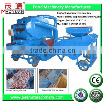 Peanut shell removing machine