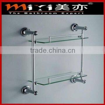 bathroom chrome 2 tier bath glass shelf