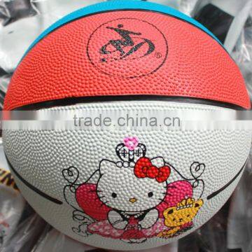 hello kitty colorful rubber kids mini size 3 basketball