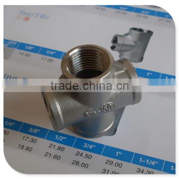 Stainless Steel 316 Cast Pipe Fitting 3/8" Cross , Class 150