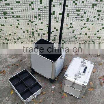 Professional Aluminum Trolley Rooling Make up Beauty Cosmetic Case photo-5
