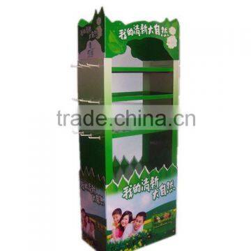 Customized Cardboard Floor Display Stand For Bottles Eco-Friendly