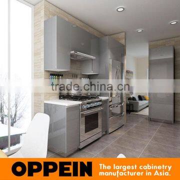 2016 Oppein New Design Grey Acrylic Finish Kitchen Cabinet photo-3