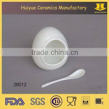 Salt Pig, Porcelain Salt Pig With Spoon, Cruet Set photo-3