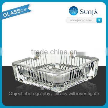 high quality clear square glass ashtray meeting hotel use machine made ashtray