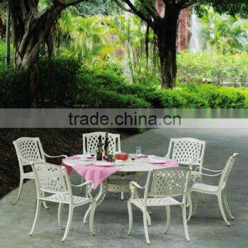 Antique metal outdoor furniture white, mesh alum metal garden chairs, outdoor furniture