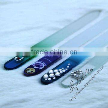 Rhinestone glass nail files