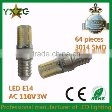 3w LED E14 candeladra bulds