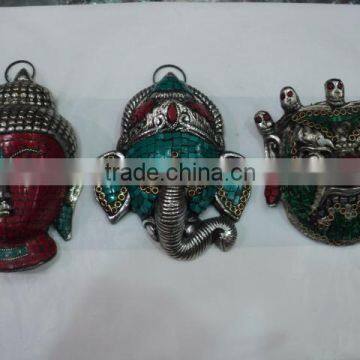 tibetan stone metal mask for decorations from india