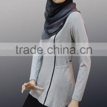 Long Sleeve Jersey Blouse Top photo-6