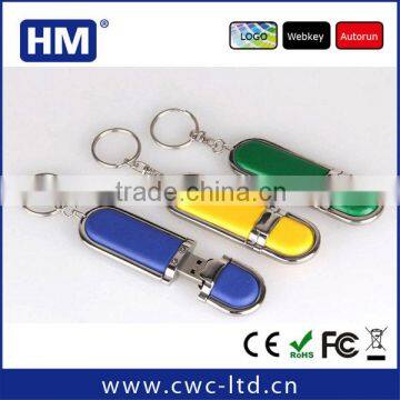 Leather case USB flash drive 2GB4GB8GB16GB FCC/CE/ROHS HM wholesale Custom Solution Leather USB flash drive LOGO embossing