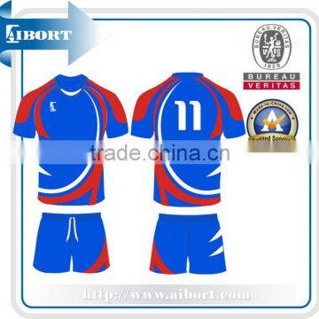 Blue and red cricket uniforms