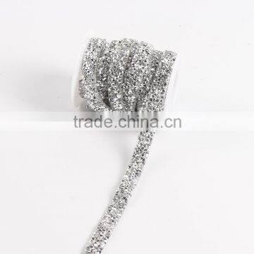 Customize Design Strass Chain,silver Rhinestone Belt With Hotfix Glue photo-2