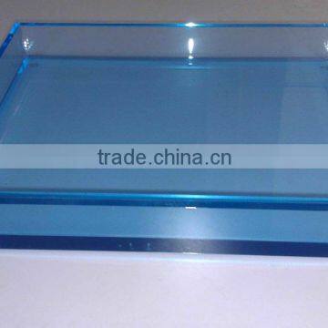 acrylic material square acrylic service tray, color acrylic cosmetic tray