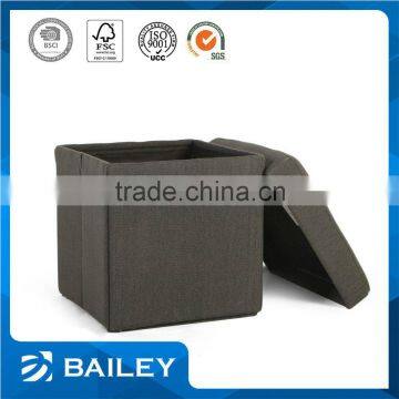 Fabric Covered Home Goods Cube Ottoman With 4 Wooden Legs Quality Choice photo-2