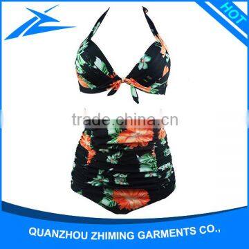 Fashionable Design Girl Bikini Swimwear 2016 With Custom Pattern